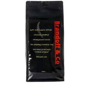 Кофе в зернах Brandoff&Co, смесь 50/50, Арабика Гондурас SHG, Робуста Вьетнам "Blue Dragon", 1000 грамм купить в Москве